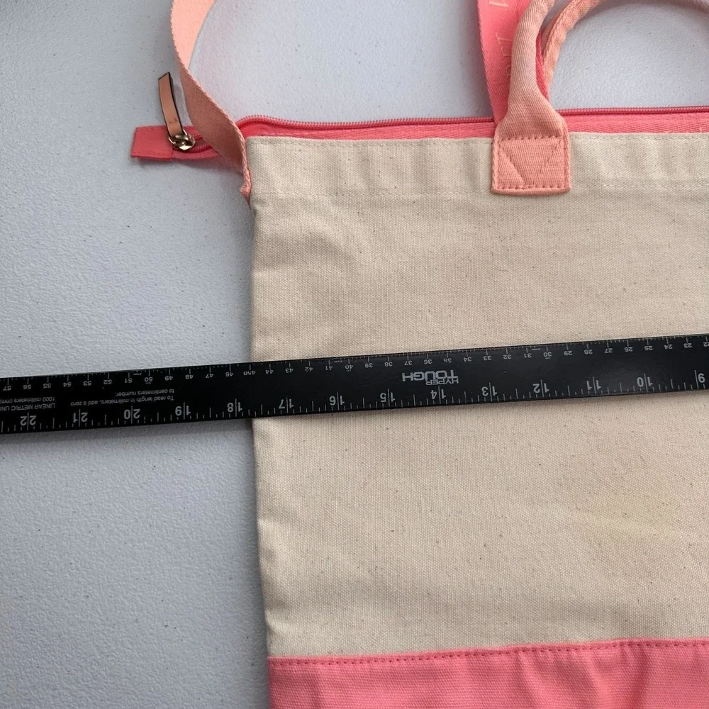 Victorias Secret Pink Shopper Canvas Double Tote Bag Insulated Lining Gift See‎